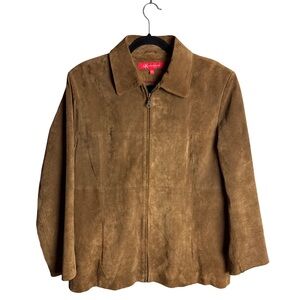 Anne Klein Genuine Suede Jacket – Women’s L – Tan Leather – Excellent Condition